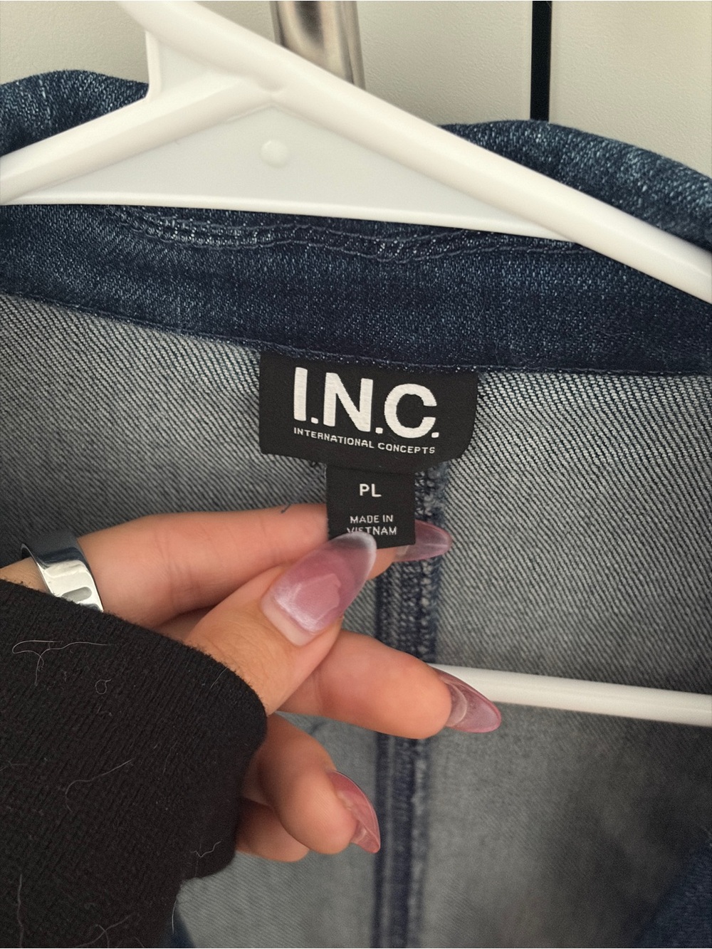 INC International Concepts Blue Denim Jean Jacket Blazer - Picture 2 of 3